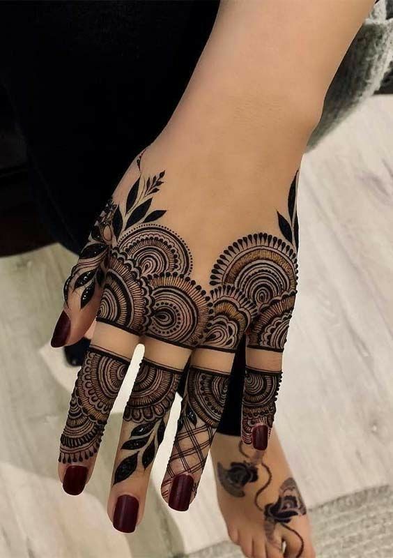 Half hand henna design