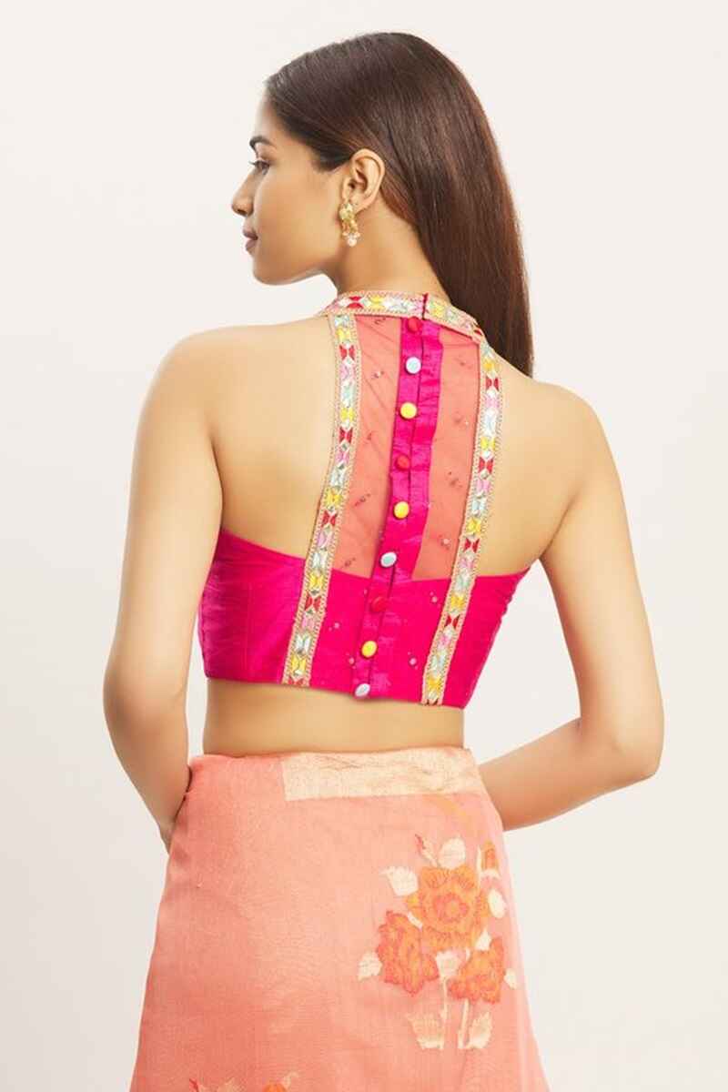 Halter-neck-net-blouse-back-neck-designs