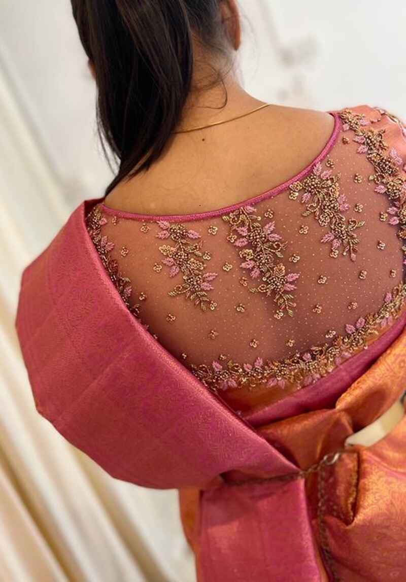 Hand-embroidered-back-net-work-blouse-designs