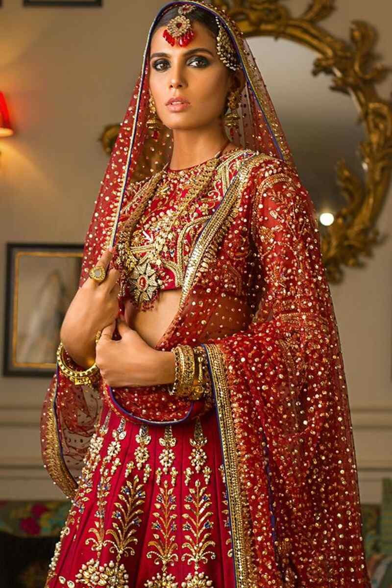 High-neck-embellished-bridal-blouse-designs