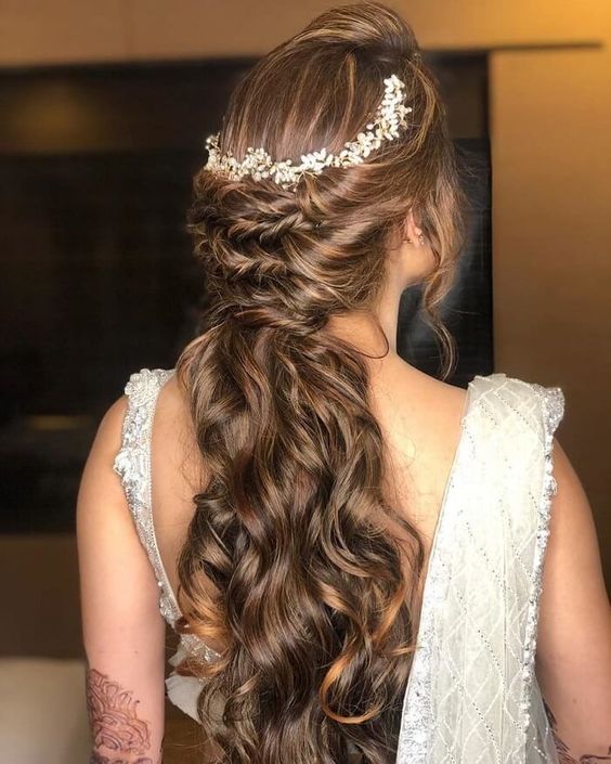 Horizontal braids with ponytail