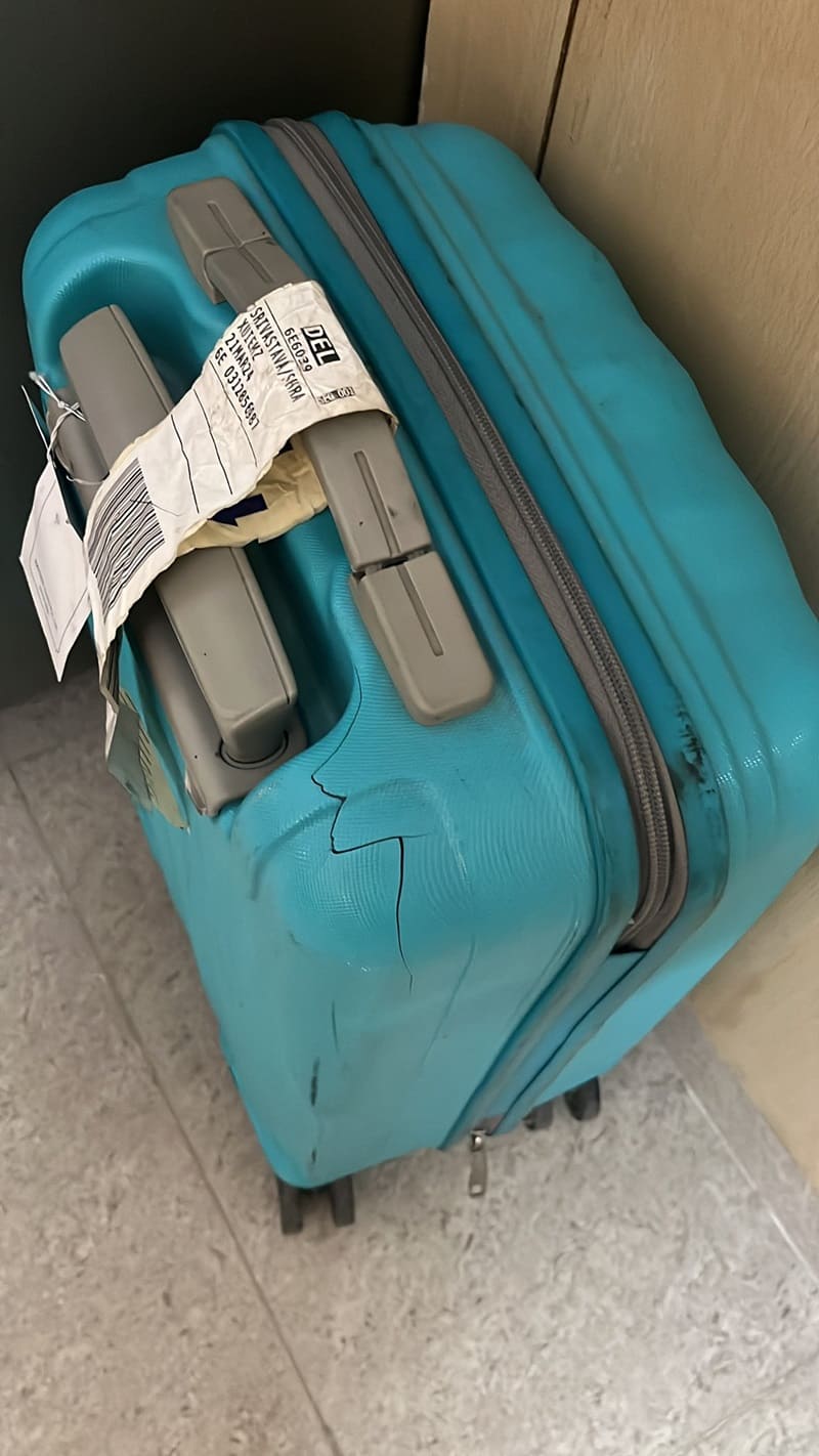 Indigo damage luggage