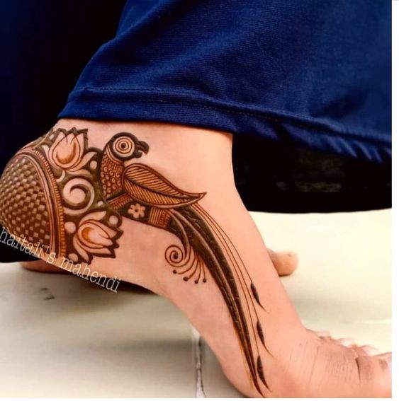Leg and foot mehndi design simple