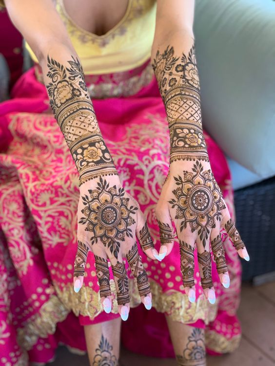 Mandala mehndi for bride