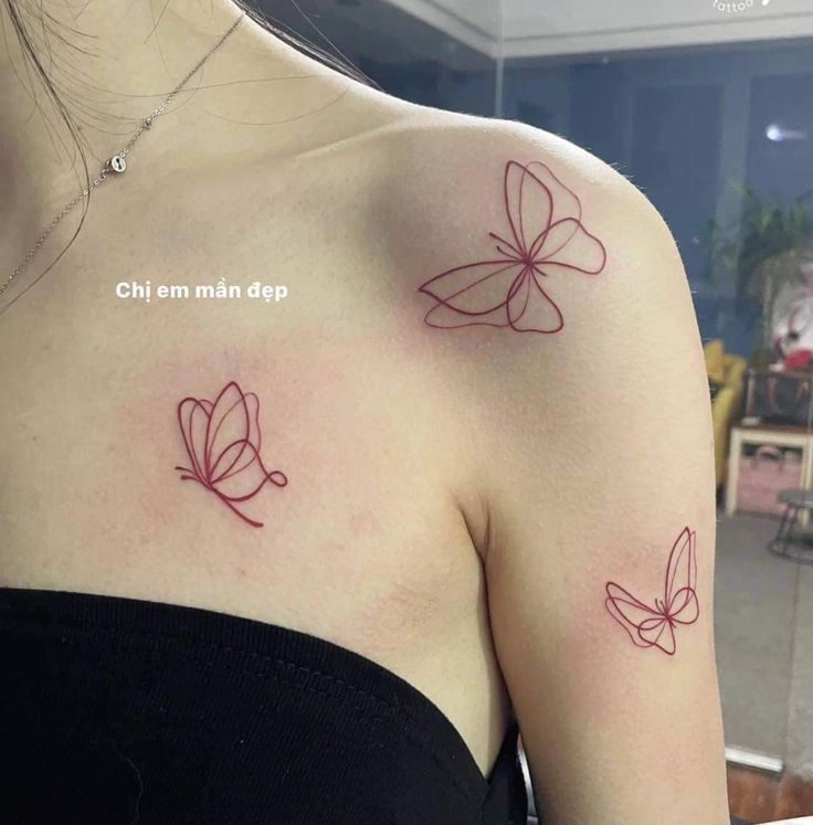 Minimal scattered red tattoo ideas