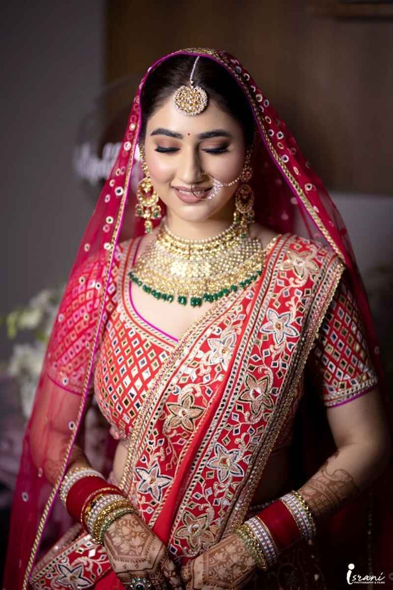 Mirror-embellished-bridal-blouse-designs