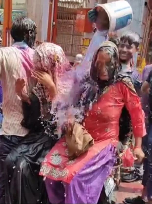 Muslim Family forced for holi