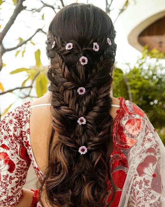 Open floral hair braid