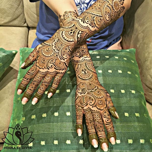 Paisley motif segmented mehndi