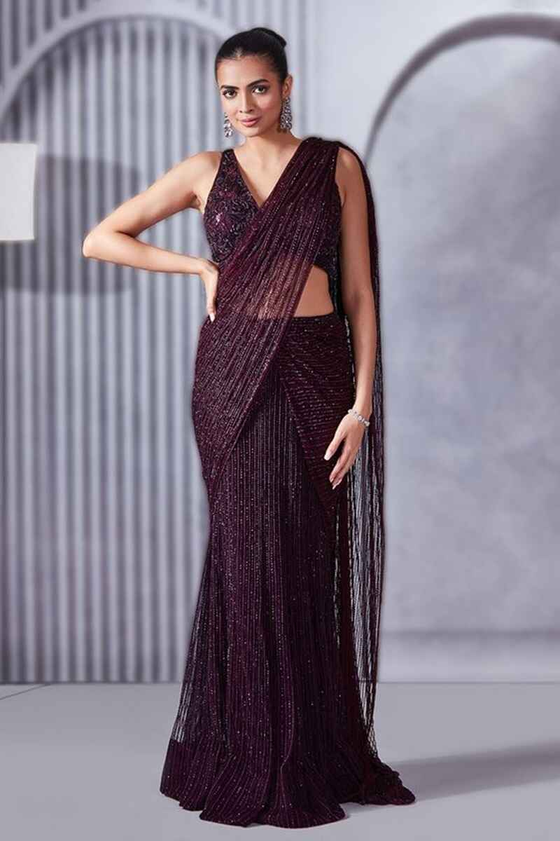 Sleeveless-beaded-V-neck-latest-blouse-designs-for-fancy-sarees