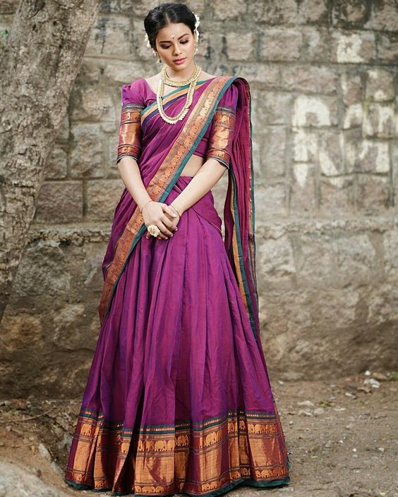 South Indian half saree models