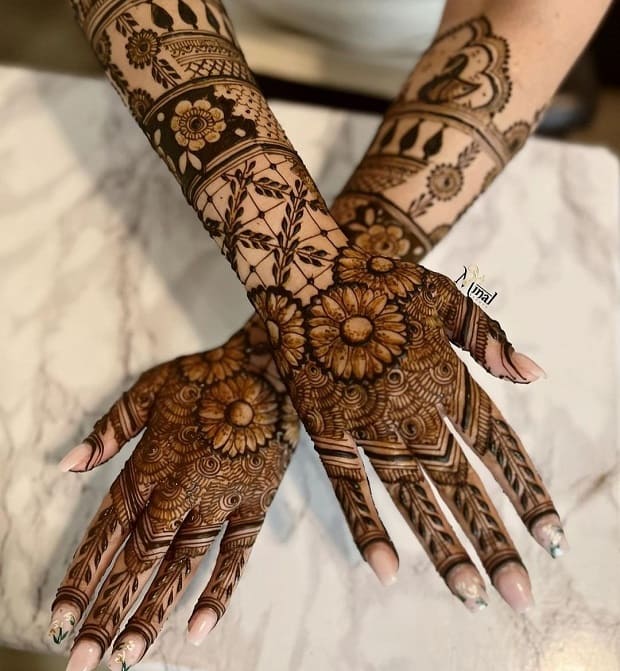 Sunflower mehndi design