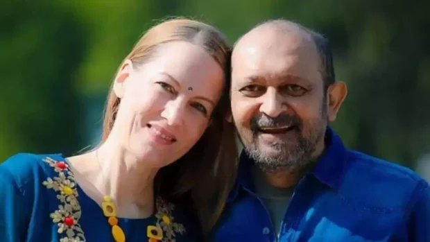 Suzanne Bernert with husband Akhil mishra