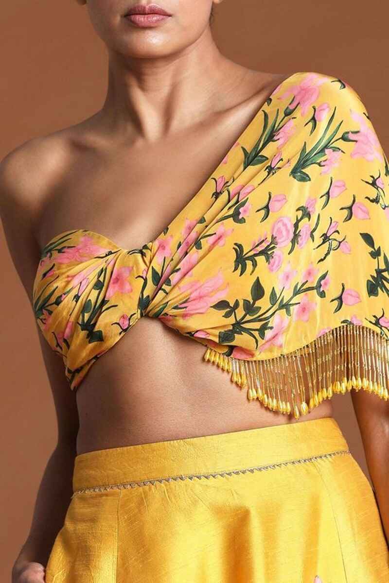 Twisted-front-with-tassels-sexy-blouse-design