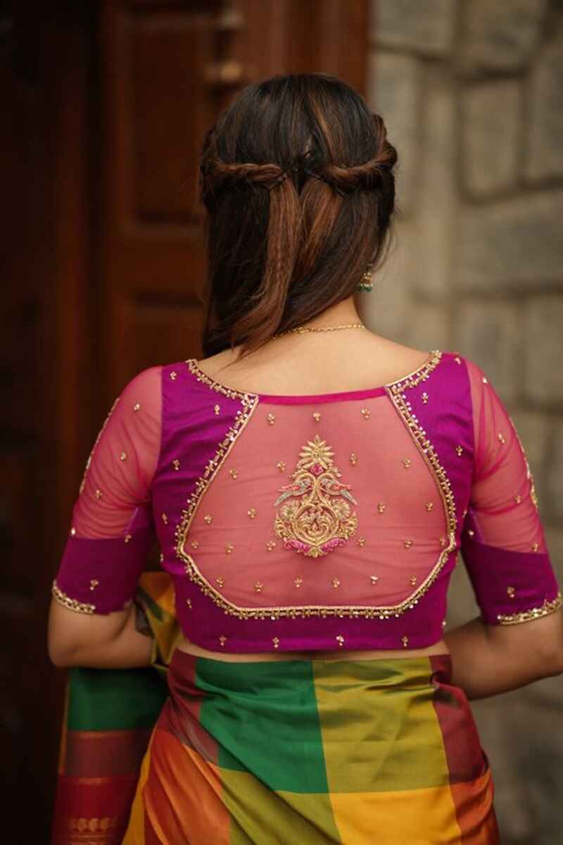 Zardosi-cutdana-back-net-work-blouse-designs