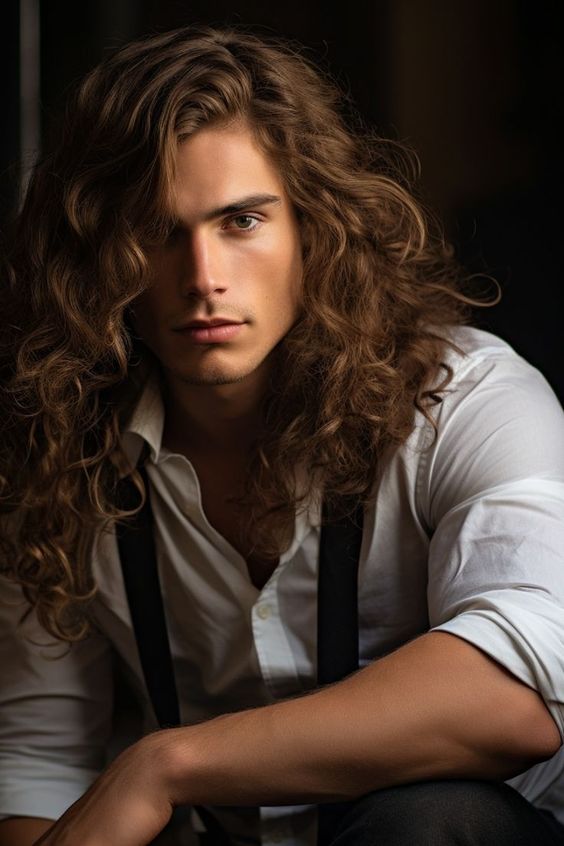 curly long hairstyles for men