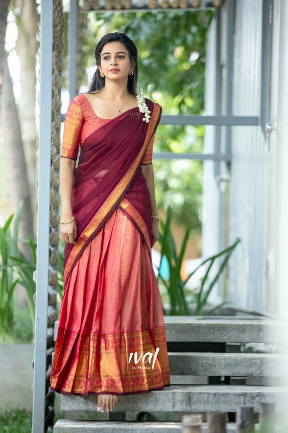 half saree design