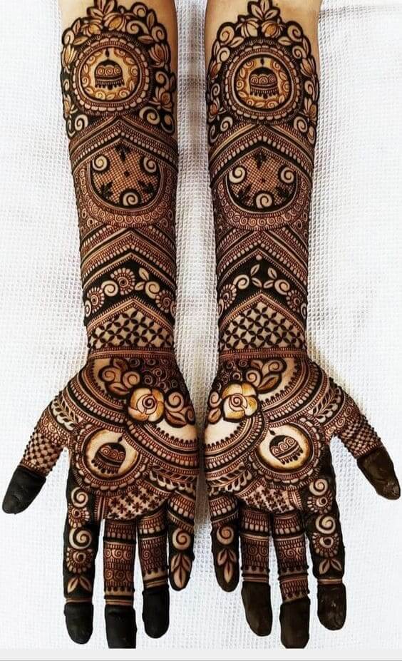 multimotif full hand mehndi design