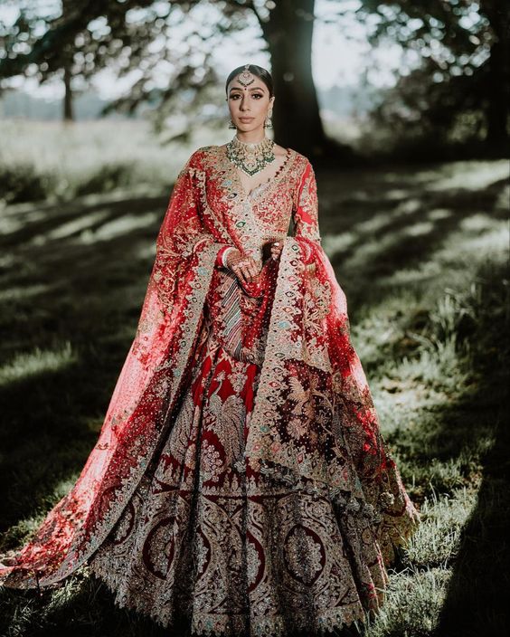 red_embroidered_bridal_lehenga