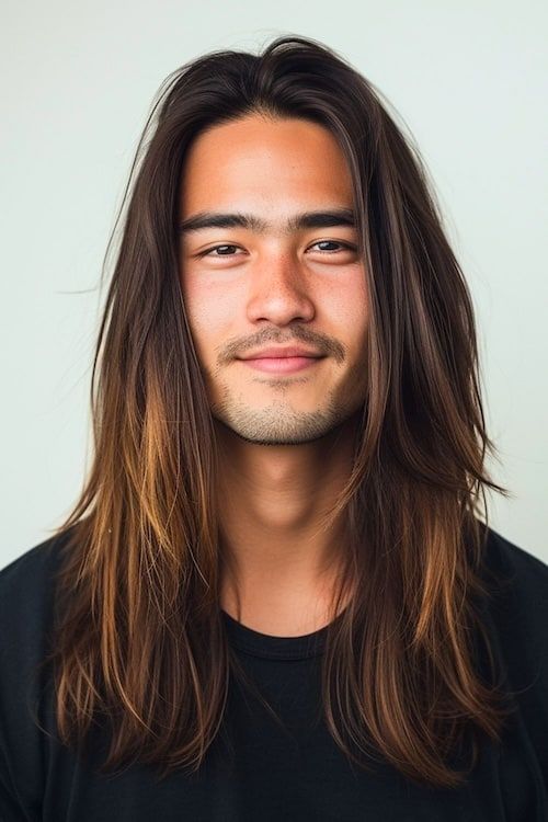 straight long hairstyles for men
