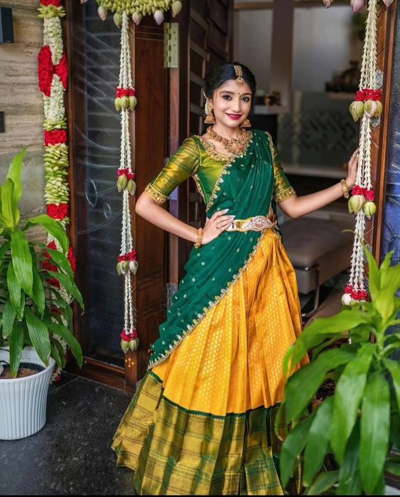 wedding half saree models
