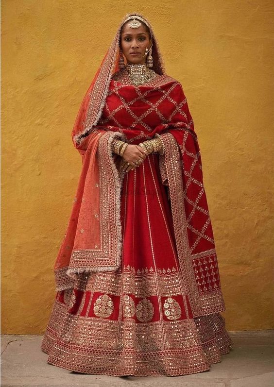 wedding lehenga red