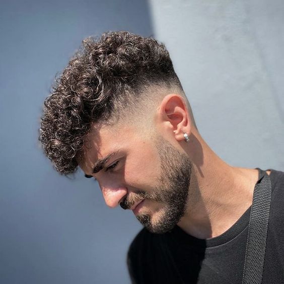 Curly top fade