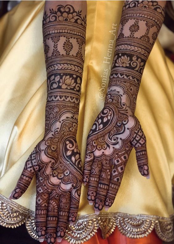 Half heart mehndi design