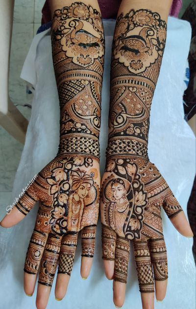 Hyperrealistic engagement mehndi designs for bride
