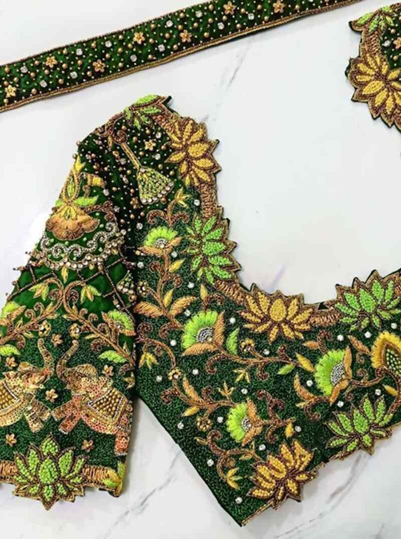 Lotus-motifs-marriage-bridal-maggam-work-blouse-designs