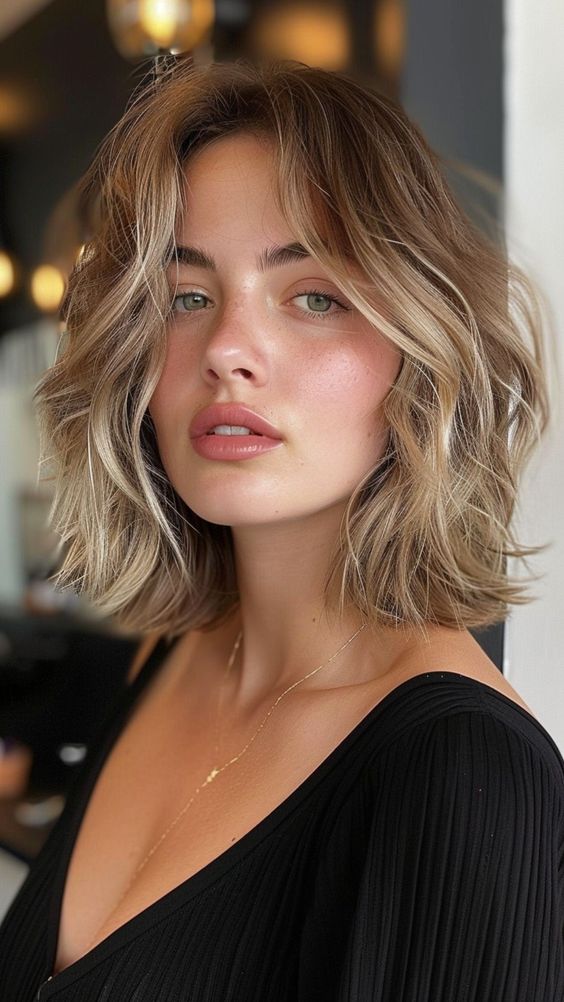 Medium-length beachwave haircut