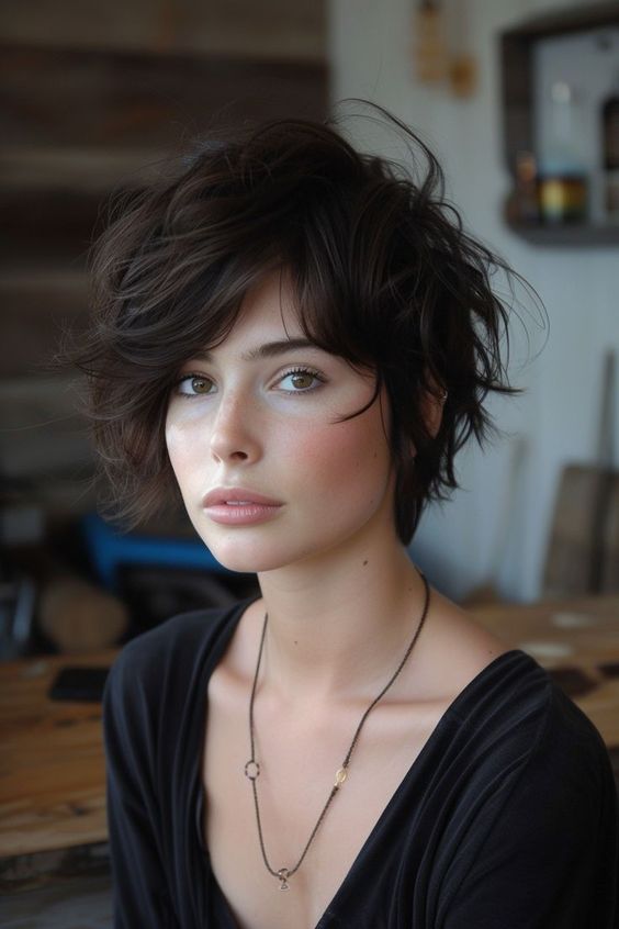 Modern shag short hair cut style for girls