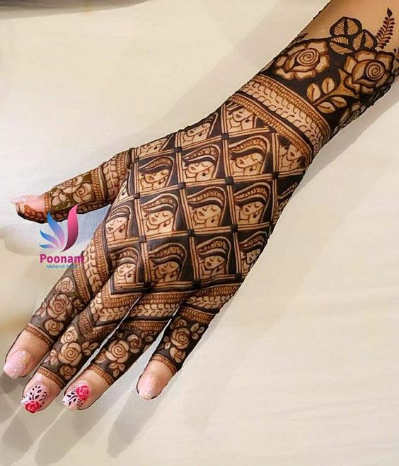 Negative bridal mehndi design