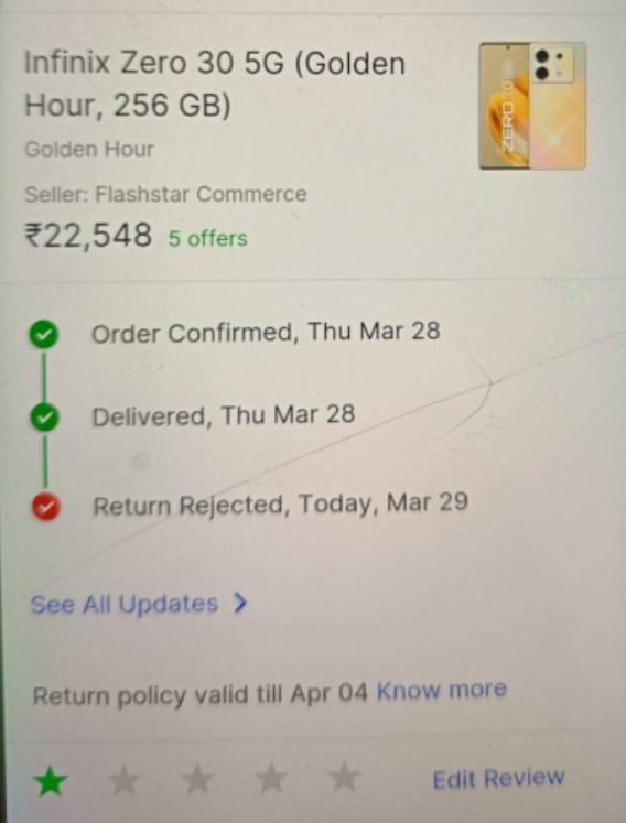 stones in Flipkart package