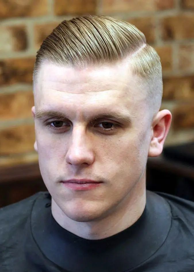 Side part swept haircut