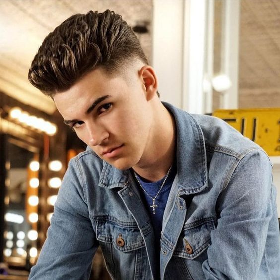 Textured Pompadour With Fade