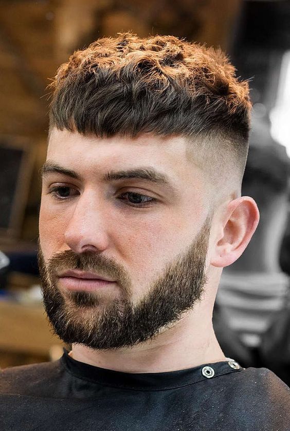 Textured crop haircut with medium fade