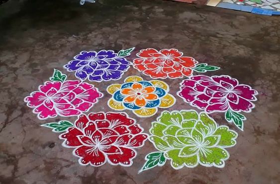 color simple kolam designs