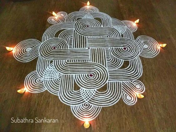 easy kolam designs with dots