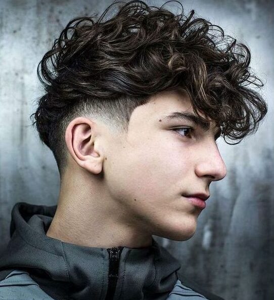 low fade haircut curly