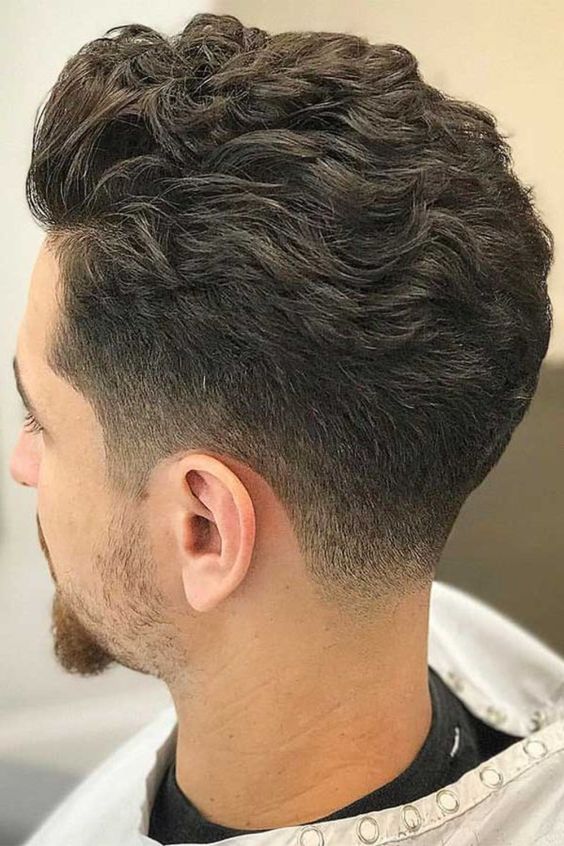 low fade haircut wavy hair