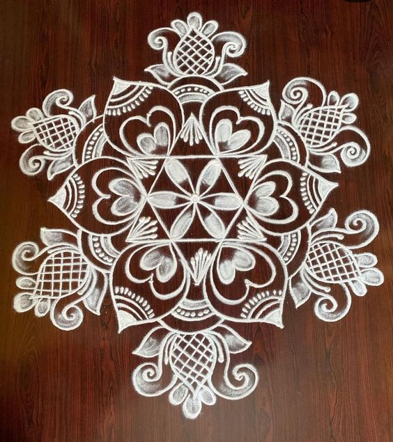 rangoli kolam designs white