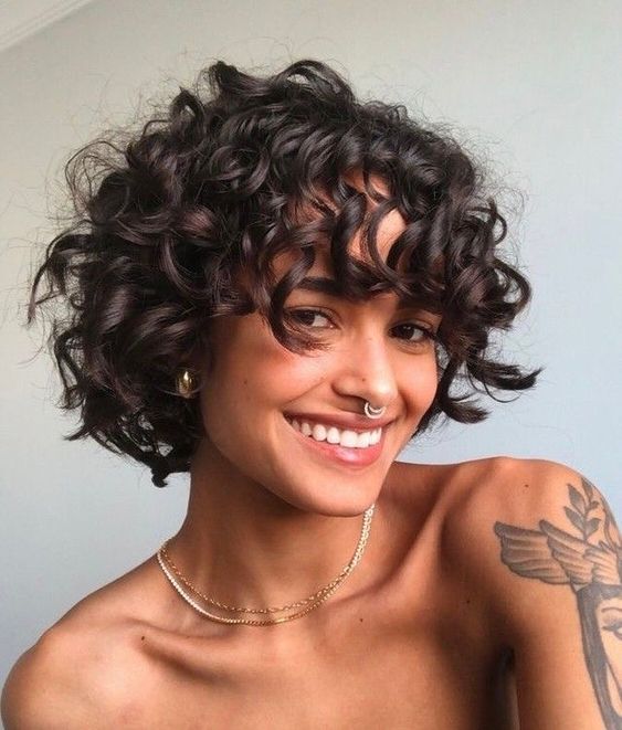 short hair cut style for girls with curly hair