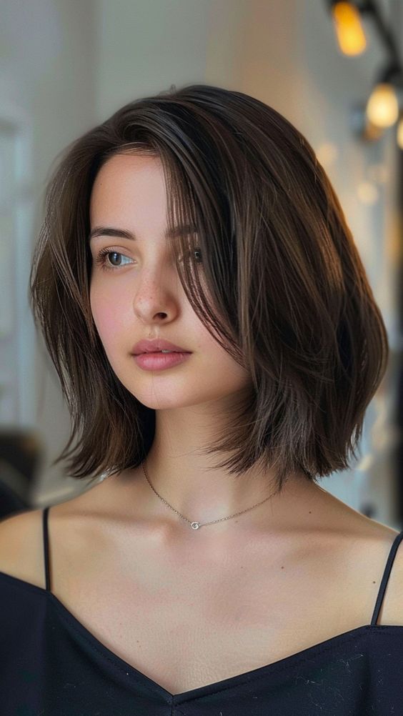 short haircuts for women with round faces straight