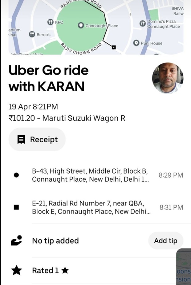 uber driver overcharging