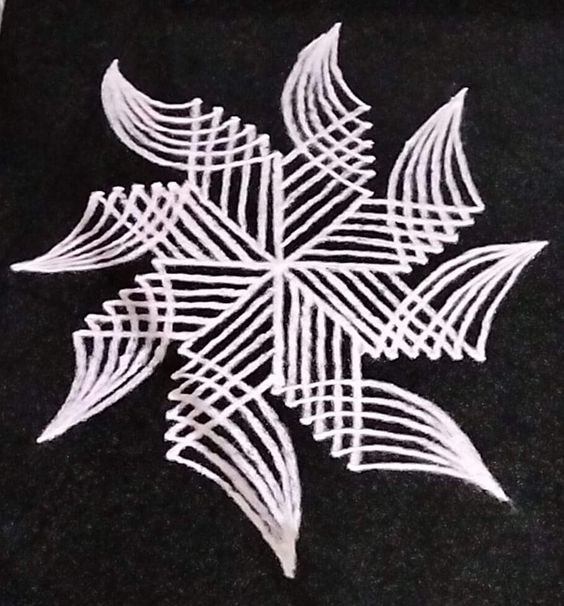 white simple kolam designs