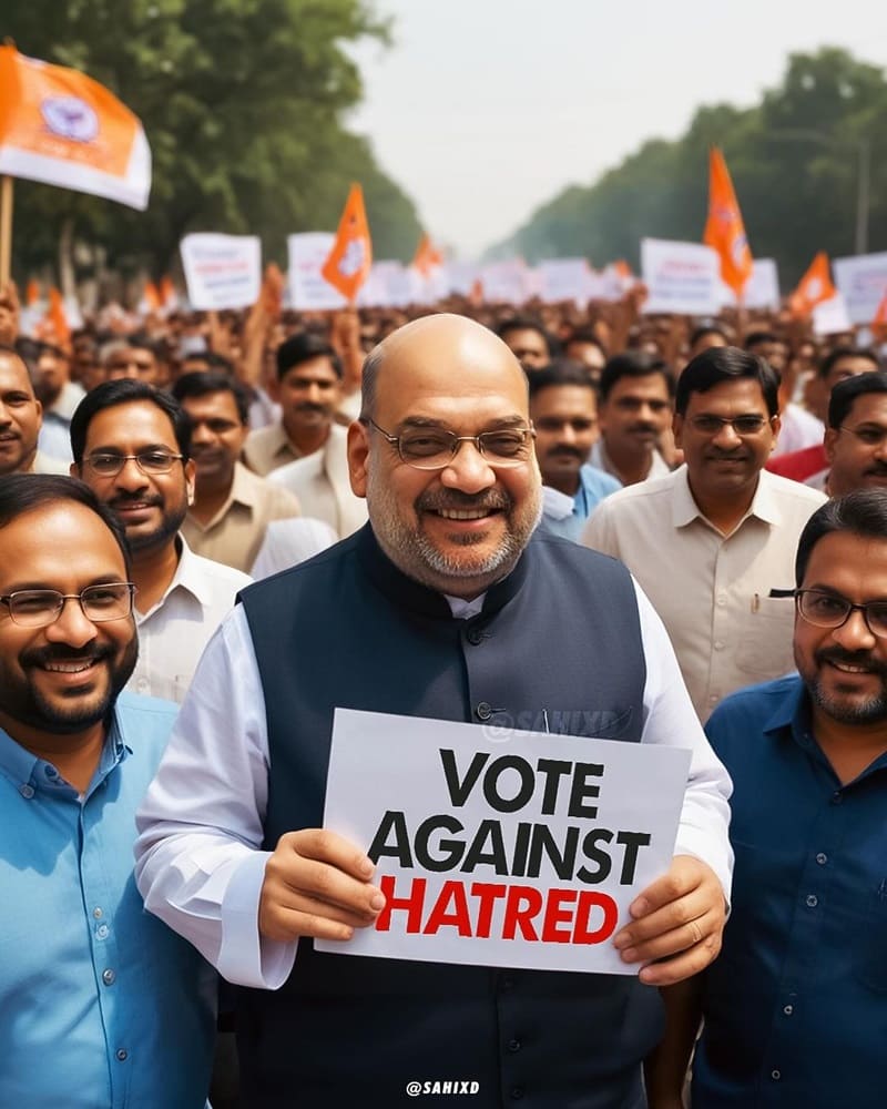 Amit Shah asking to vote against hatred