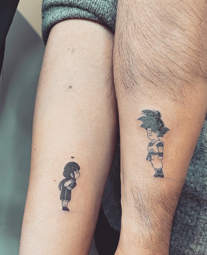 Anime couple tattoos