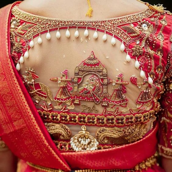 Baraat motif bridal blouse