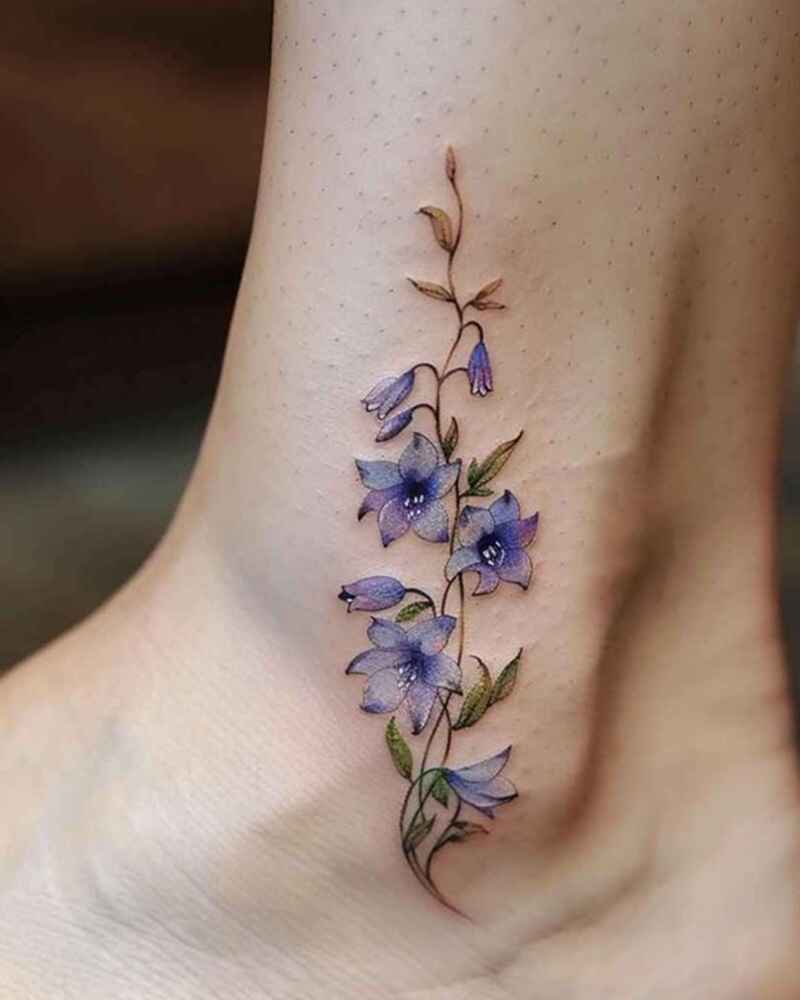 Bluebell-flower-tattoos-for-ankles